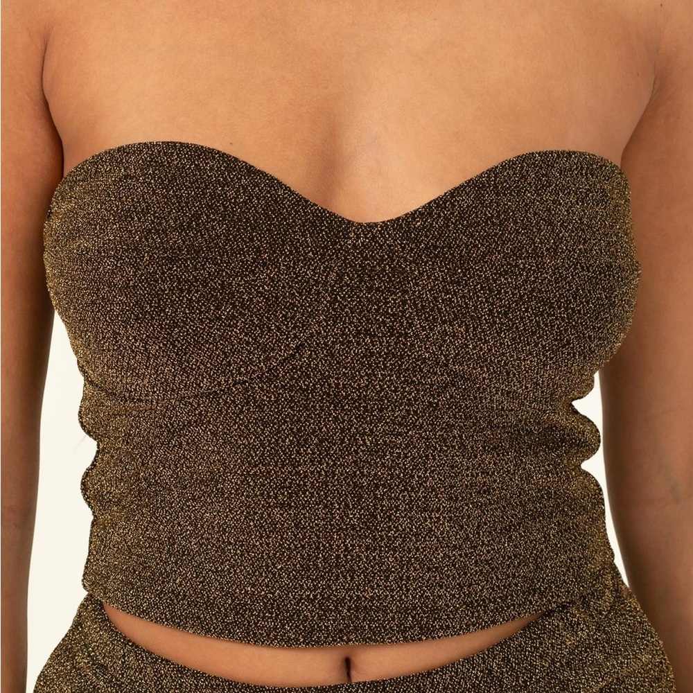 LATE NIGHTS STRAPLESS CROP TOP